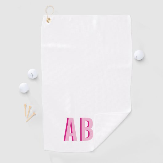 Fettgestrichene Rosa-3-Letter-Monogramm Golfhandtuch (Insitu)