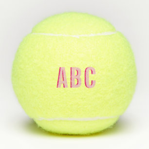Fettgestrichene Rosa-3-Letter-Monogramm Tennisbälle
