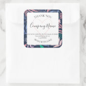 Fettgewachsene botanische Produktkennzeichnung Quadratischer Aufkleber (Tasche)