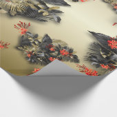 Fettgewachsene exotische Gold-Tropeninsel-Blätter Geschenkpapier (Ecke)