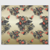 Fettgewachsene exotische Gold-Tropeninsel-Blätter Geschenkpapier (Flach)