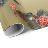 Fettgewachsene exotische Gold-Tropeninsel-Blätter Geschenkpapier (Rolleneckpunkt)