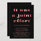 Fettgewachsener Baby-Dusche Einladung Orange (Vorne/Hinten)