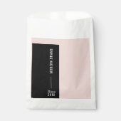 Fettgewachsenes, modernes Blush Black Color Block Geschenktütchen (Vorderseite)