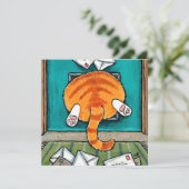 Fettgewebe Katzenkatze im Katzenflap stecken Karte (Stehend Vorderseite)