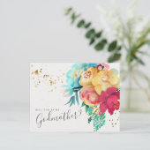 Fettgewebte Gold Spritzer Floral Godmatratenkarte Postkarte (Stehend Vorderseite)