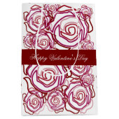 'Fettgewebte Rose Valentine' (Rose- Größe Mittel)  Mittlere Geschenktüte (Vorderseite)
