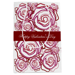 'Fettgewebte Rose Valentine' (Rose- Größe Mittel) Mittlere Geschenktüte