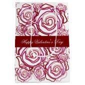 'Fettgewebte Rose Valentine' (Rose- Größe Mittel) Mittlere Geschenktüte (Rückseite)