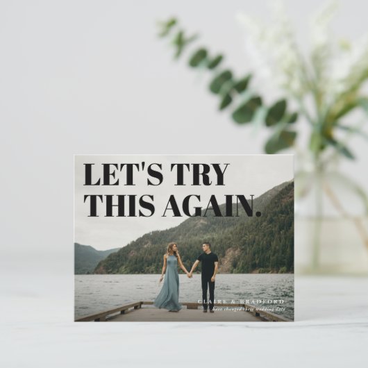 Fettgewebte und freche Typografie Rettete ein neue Ankündigungspostkarte (Stehend Vorderseite)