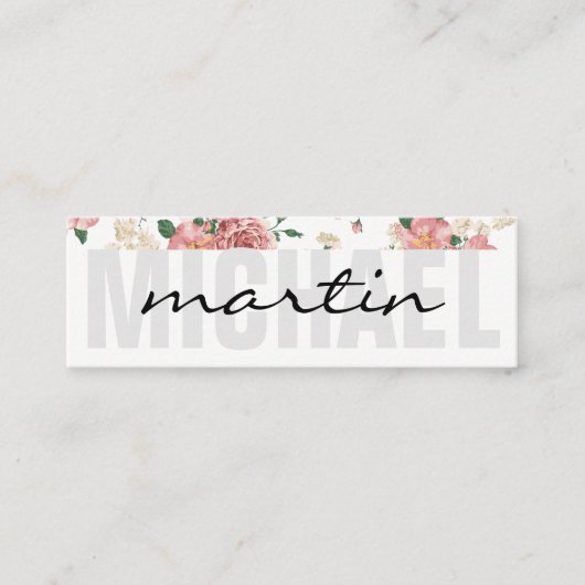 Fettgewebte und kursive Blütenbespannung Mini Visitenkarte (Vorderseite)