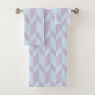 Fettgewebte, zweiteilige, Zickzack Stripe-Pulver-P Badhandtuch Set