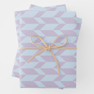 Fettgewebte, zweiteilige, Zickzack Stripe-Pulver-P Geschenkpapier Set