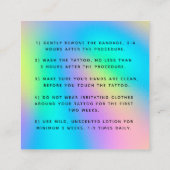 Fettgewebter Unicorn Regenbogen Tattoo Aftercare I Quadratische Visitenkarte (Rückseite)