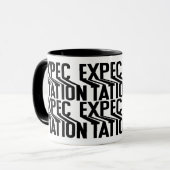 Fettgewöhnung Verzerrte Typografie-Tasse Tasse (Vorderseite Links)