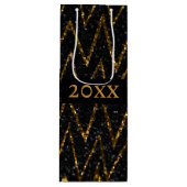 Fettglanzverpackung für Zickzack Party aus schwarz Geschenktüte Für Weinflaschen (Vorderseite)