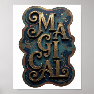 Fettgold MAGISCHES künstlerisches Motiv Poster