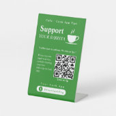 Fettgrüne Cash-App-Tipps QR-Code-Schilder Sockelschild (Vorderseite)