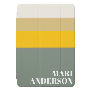 Fettgrüne gelbe Streifen Moderne Personalisiert iPad Pro Cover