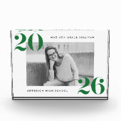 Fettgrüne Klasse des Abschlusses 2025 Fotoblock (Vorderseite)