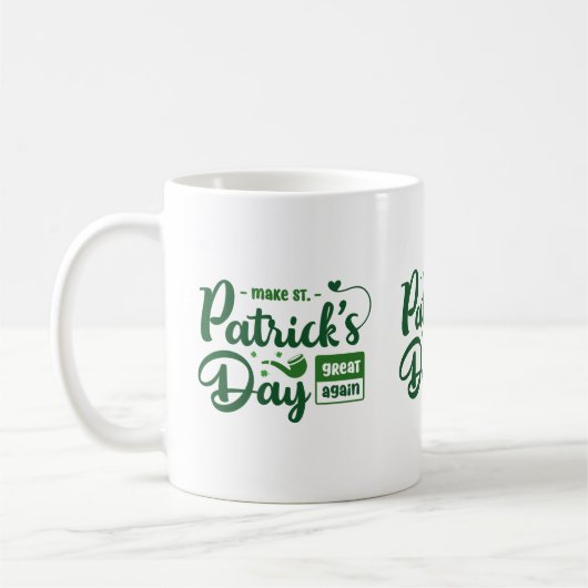 Fettgrüner irischer Zitat-St.-Patrick-Mug Kaffeetasse (Links)