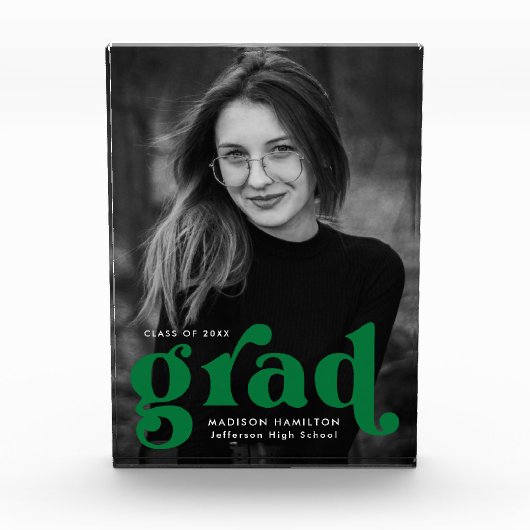 Fettgrüner Typografie-Abschluss Fotoblock (Vorderseite)