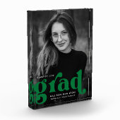 Fettgrüner Typografie-Abschluss Fotoblock (Links)