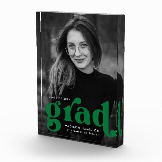 Fettgrüner Typografie-Abschluss Fotoblock (Rechts)