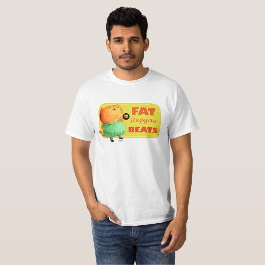 Fetthaltige fetthaltige fette Reggae-Katze T-Shirt (Vorne ganz)