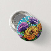 Fettige Blume Abzeichen, Stift, Knopf Button (Vorne & Hinten)