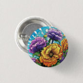 Fettige Blumenkarte Button (Vorne & Hinten)