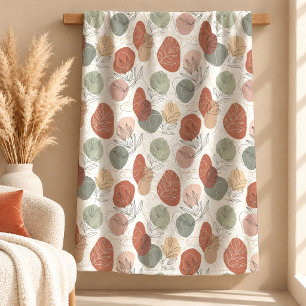 Fettige Erdig-Boho-Regenbogen-Decke mit Blattmuste Fleecedecke