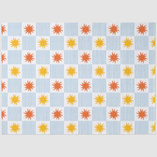 Fettige Sonnenstrahlen-Schachbrett-Tissue-Papier - Seidenpapier