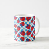 Fettiges Erdbeer-Karo-Muster Kaffeetasse (VorderseiteRechts)