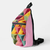 Fettiges geometrisches Dreiecks Muster Crossbody Bag (Rechte Ecke)