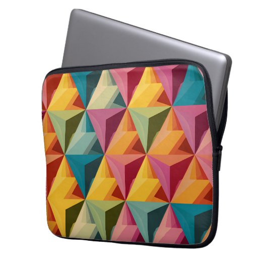 Fettiges geometrisches Dreiecks Muster Laptopschutzhülle (Vorderseite Links)