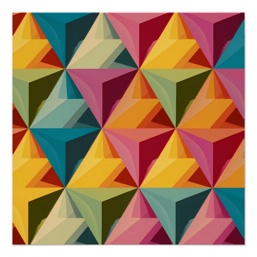 Fettiges geometrisches Dreiecks Muster Poster (Vorderseite)