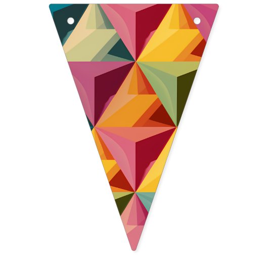 Fettiges geometrisches Dreiecks Muster Wimpelkette (Erste Fahne)
