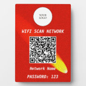 Fettiges Karmesinrotes Leder-Spotlight-QR-Code-Wif Fotoplatte (Vorderseite)