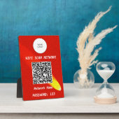 Fettiges Karmesinrotes Leder-Spotlight-QR-Code-Wif Fotoplatte (Seite)