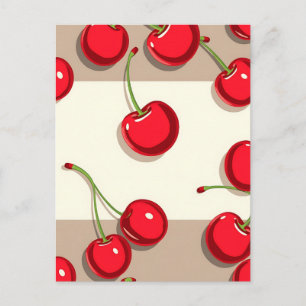 Fettiges Kirschenmuster Retro-Sommerstimmung Postkarte