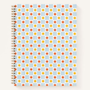 Fettiges Sonnenstrahl-Gestreiftes-Karo-Notizbuch - Notizblock