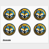Fettiges Wolf-Logo-Kreis-Emblem Runder Aufkleber (Blatt)
