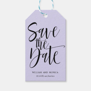 Fettkalligraphie   Black Lilac SAVE THE DATE Geschenkanhänger