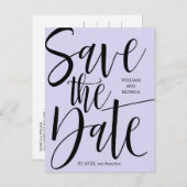 Fettkalligraphie| Moderne Hochzeit in Schwarz Ankündigungspostkarte (Vorne/Hinten)