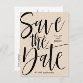 Fettkalligraphie | Moderne Hochzeit in Schwarzwald Ankündigungspostkarte (Vorne/Hinten)