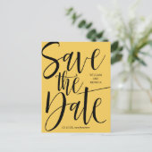 Fettkalligraphie | Moderne Hochzeit mit schwarzem  Ankündigungspostkarte (Stehend Vorderseite)