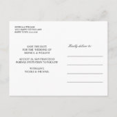 Fettkalligraphie| Moderne Hochzeit mit weißem Senf Ankündigungspostkarte (Rückseite)