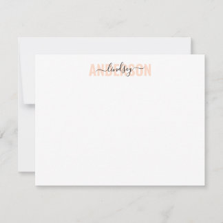 Fettkalligraphie Orange Personalisiert Mitteilungskarte