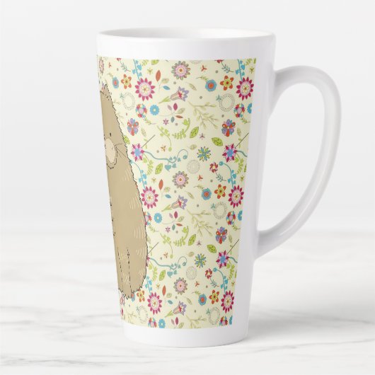 Fettkatze auf Cotattecore Folklorekunst Blume Milchtasse (Rechts)